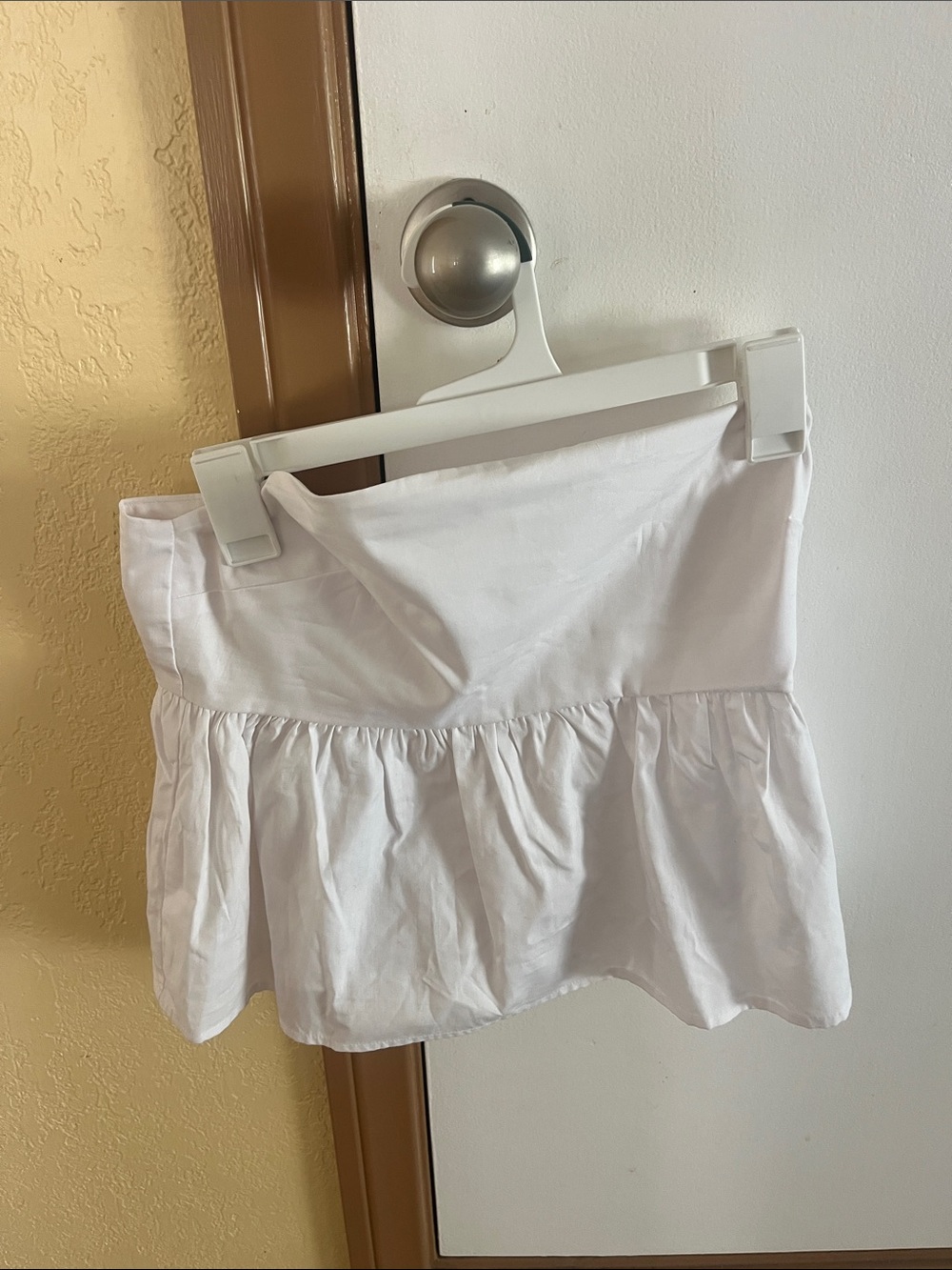 White Ruffled tube top